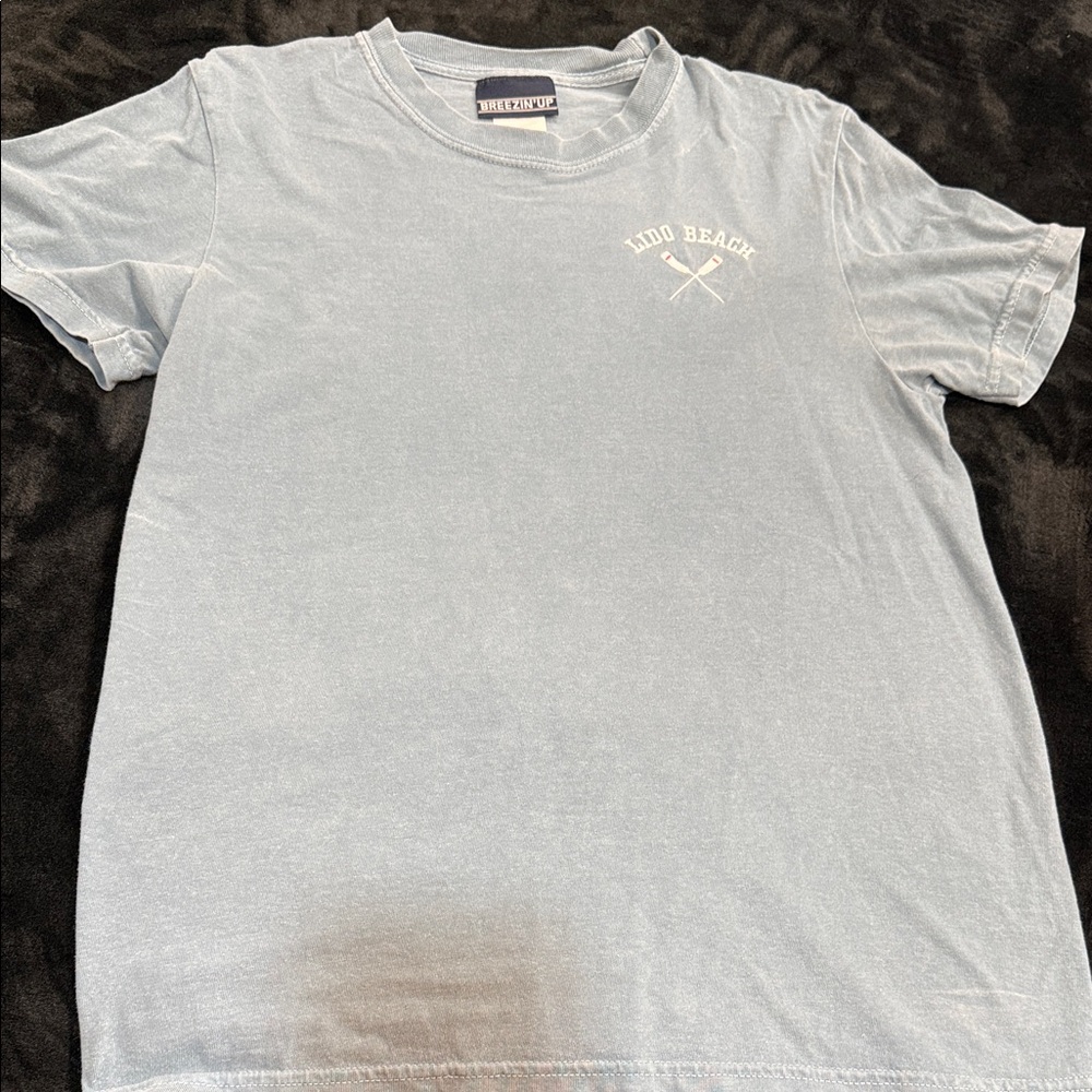 Short-Sleeve Crewneck T-Shirt in Light Blue